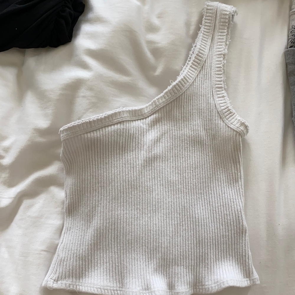 One shoulder ribbed top